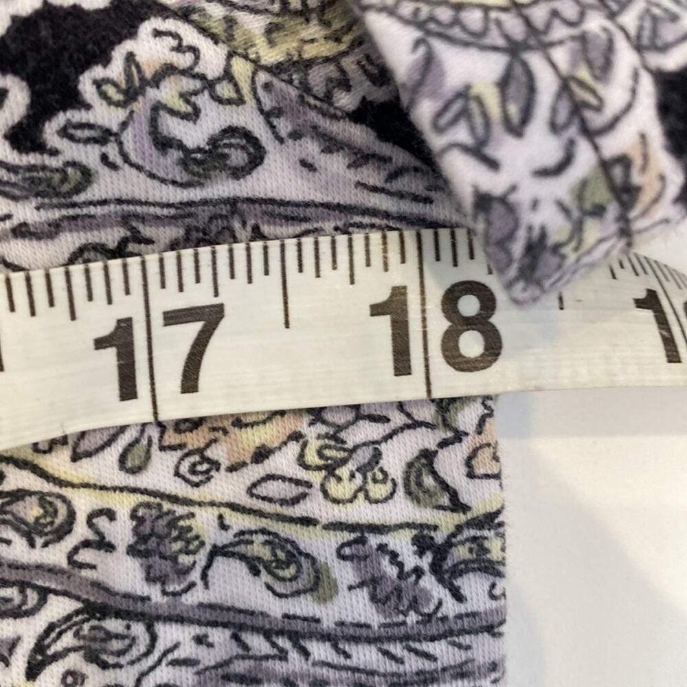 Croft & Barrow The Classic T Long Sleeve Paisley Cropped Round Neck Shirt Sz PM - Picture 6 of 7